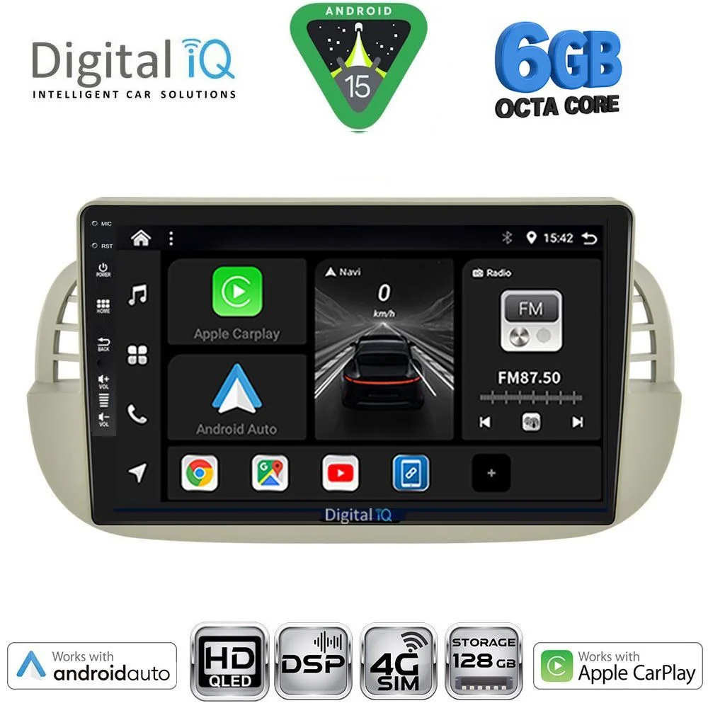 Φωτογραφία προϊόντος: DIGITAL IQ BXF 17130BG_CPAA (9inc) MULTIMEDIA TABLET for FIAT 500 mod. 2007-2015 (BEIGE)