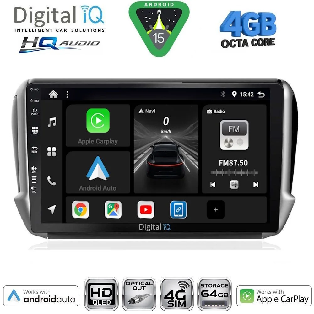 Φωτογραφία προϊόντος: DIGITAL IQ BXK 19508_CPAA (10inc) MULTIMEDIA TABLET for PEUGEOT 208-2008 mod. 2012-2021