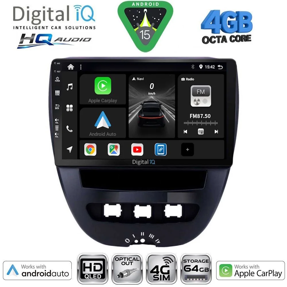 Φωτογραφία προϊόντος: DIGITAL IQ BXK 19707_CPAA (10inc) MULTIMEDIA TABLET for CITROEN C1-PEUGEOT 107-TOYOTA AYGO mod. 2005-2014