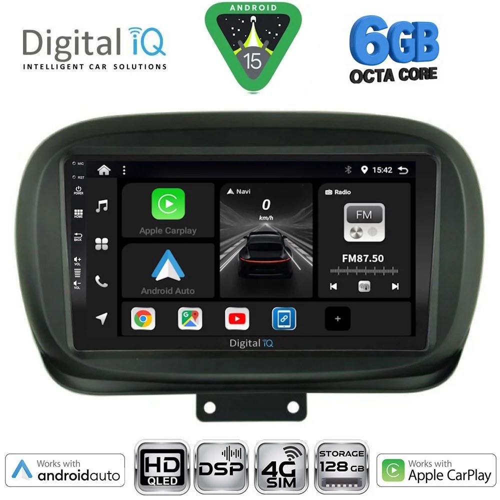 Φωτογραφία προϊόντος: DIGITAL IQ BXF 17134_CPAA (9inc) MULTIMEDIA TABLET for FIAT 500Χ mod. 2014-2024