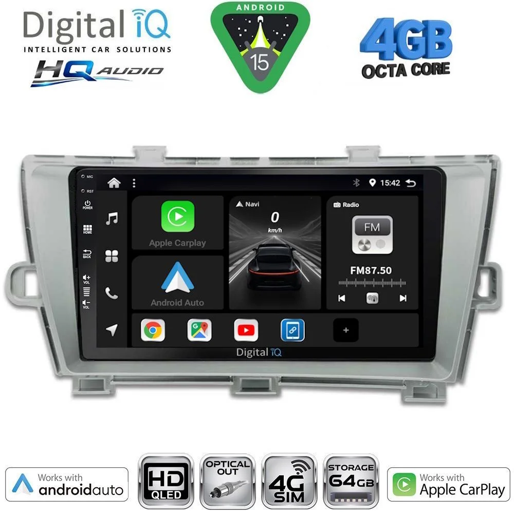Φωτογραφία προϊόντος: DIGITAL IQ BXK 19726SL_CPAA (9inc) MULTIMEDIA TABLET for TOYOTA PRIUS mod. 2009-2015 (SILVER)