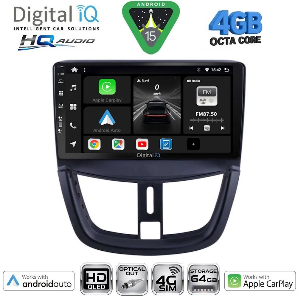 Φωτογραφία προϊόντος: DIGITAL IQ BXK 19507_CPAA (9inc) MULTIMEDIA TABLET for PEUGEOT 207 mod. 2007-2014