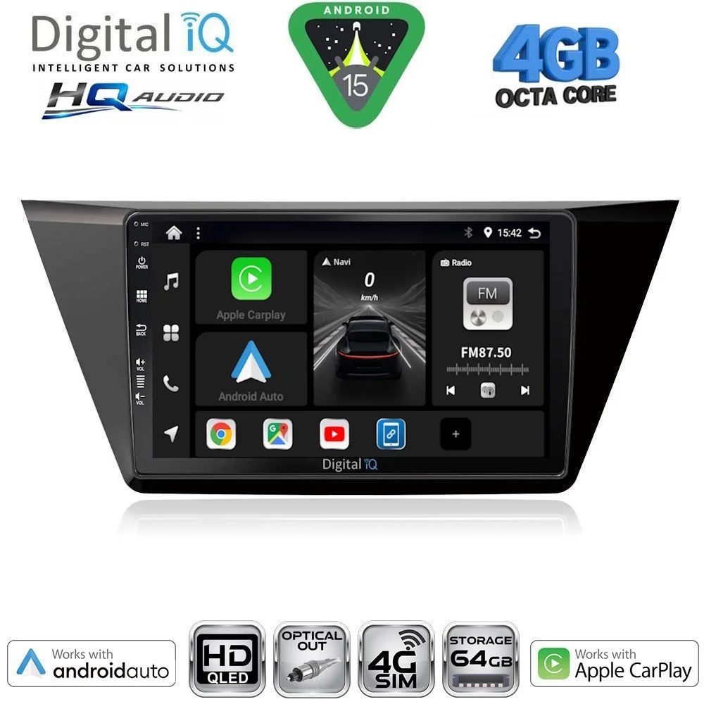 Φωτογραφία προϊόντος: DIGITAL IQ BXK 19769_CPAA (10inc) MULTIMEDIA TABLET for VW TOURAN mod. 2016-2026