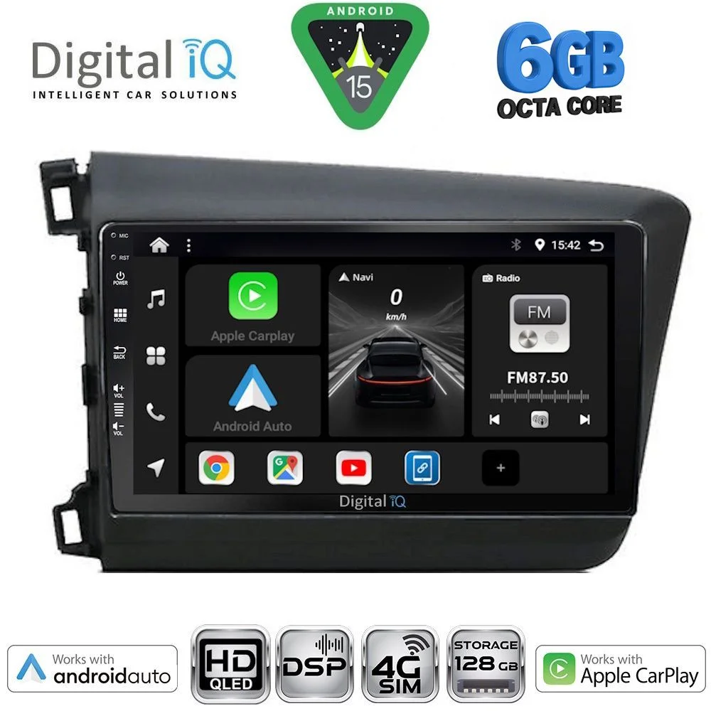Φωτογραφία προϊόντος: DIGITAL IQ BXF 171904D_CPAA (9inc) MULTIMEDIA TABLET for HONDA CIVIC 4Doors mod. 2012-2016