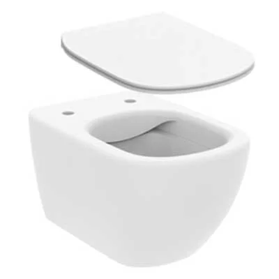 Φωτογραφία προϊόντος: Λεκάνη κρεμαστή με slim soft close καπάκι Ideal Standard Tesi Silk Rimless T4932V1+Τ5522V1 χρώμα λευκό ματ