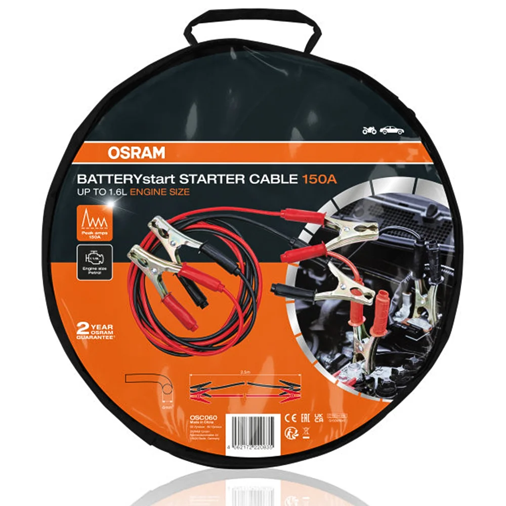 Φωτογραφία προϊόντος: OSRAM CABLE Καλώδια Εκκίνησης Μπαταρίας Αυτοκινήτου 150A