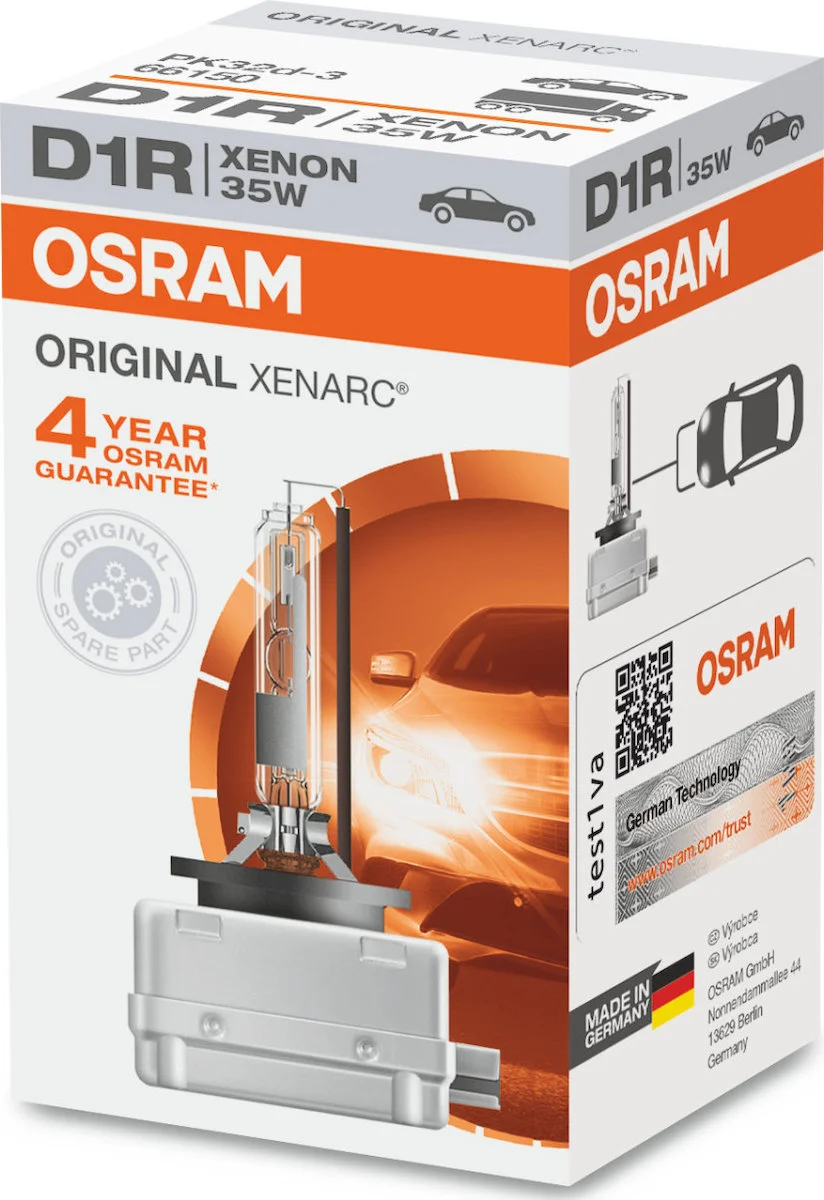 Φωτογραφία προϊόντος: Osram Λάμπα Αυτοκινήτου Xenarc Original D1R Xenon 4150K Φυσικό Λευκό 85V 35W 1τμχ