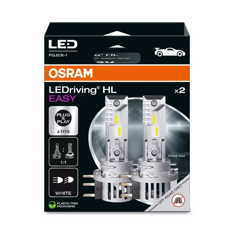 Φωτογραφία προϊόντος: OSRAM ΟSRΑΜ Λάμπες Led H15 LEDriving HL Easy 12volt 3/16watt 1250/250lm 6500k 2Τμχ