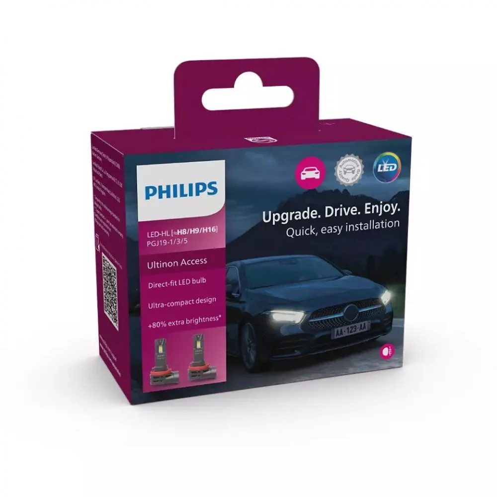 Φωτογραφία προϊόντος: Philips Ultinon Access 2500 H8/H9/H16 Canbus LED 12V 16W 6000K 1800Lm Ψυχρό Λευκό 2τμχ