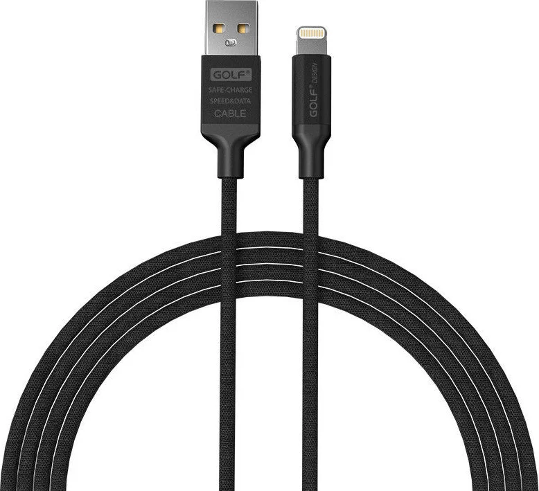 Φωτογραφία προϊόντος: GOLF Braided USB to Lightning Cable Μαύρο 1m (GC-52I-BK)