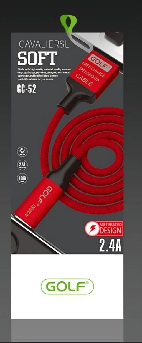 Φωτογραφία προϊόντος: GOLF Braided USB to Lightning Cable Κόκκινο 1m