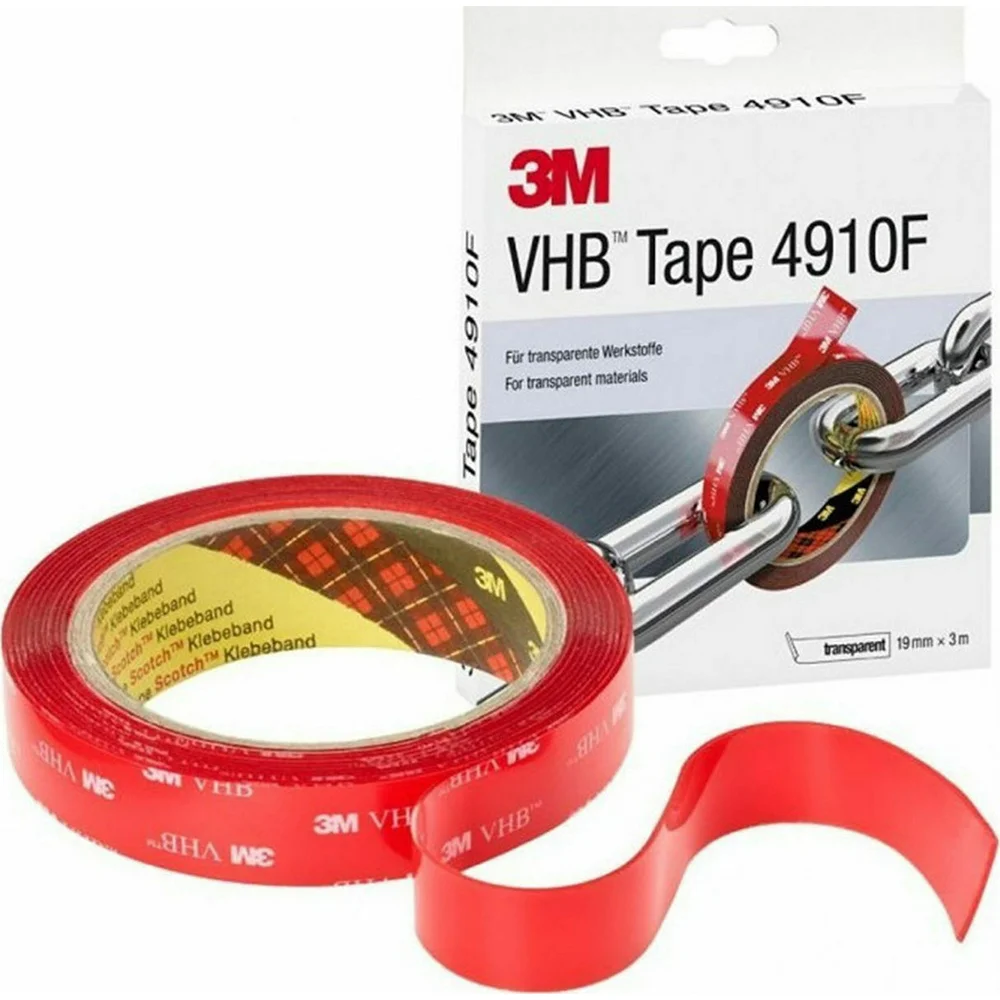 Φωτογραφία προϊόντος: 3M™ VHB™ Ακρυλική Ταινία Διπλής Όψης 4910 F, Διαφανής, 19mm x 3m