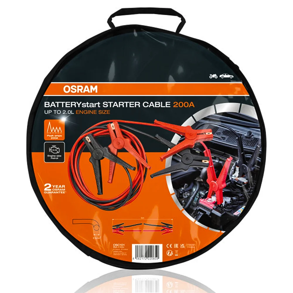 Φωτογραφία προϊόντος: OSRAM CABLE Καλώδια Εκκίνησης Μπαταρίας Αυτοκινήτου 200A