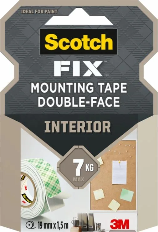 Φωτογραφία προϊόντος: 3M Scotch-FIX™ Double-Sided Interior Mounting Tape 4496G-1915-P, 19 mm x 1,5 m, 1 Roll/Pack