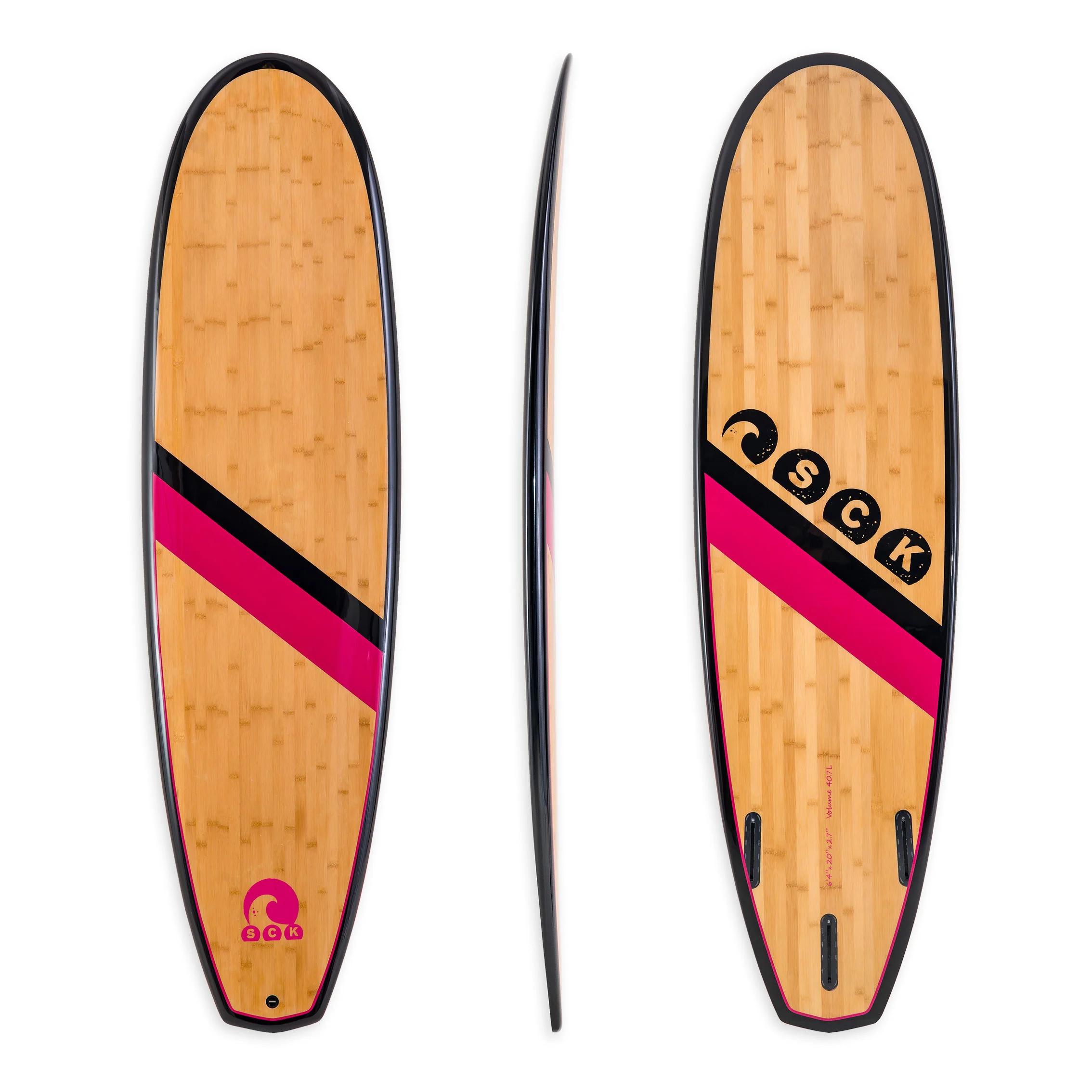 Φωτογραφία προϊόντος: Σανίδα surf EPX Bamboo 6’4″ Black-Ruby SCK