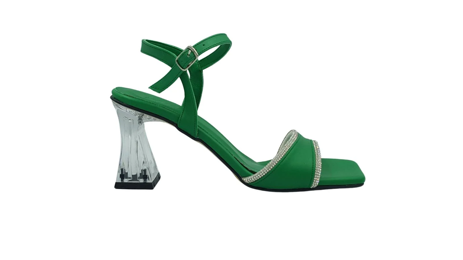 Φωτογραφία προϊόντος: Leder Shoes Γυναικεία Πέδιλα με Διάφανο Τακούνι - 1891TH - Πράσινο
