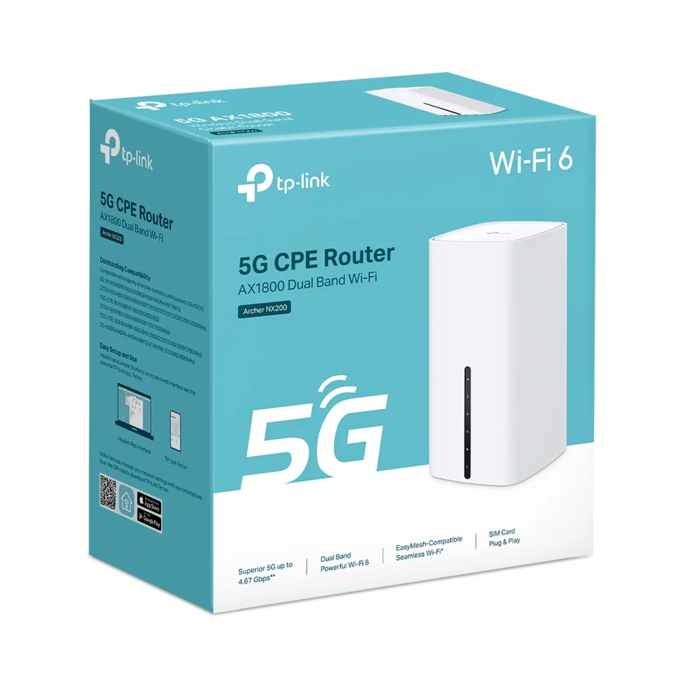 Φωτογραφία προϊόντος: ΤΡ-LΙΝΚ TP-Link Archer NX200 – 5G AX1800 Wireless Dual-Band Gigabit Router με υποδοχή κάρτας SIM