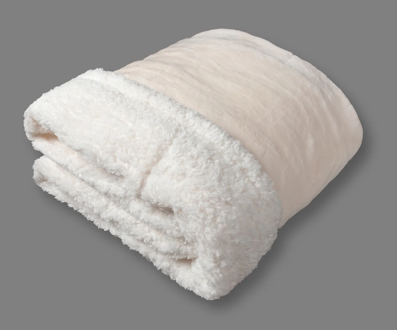 Φωτογραφία προϊόντος: SilkFashion κουβέρτα fleece με sherpa (220cm x 240cm) flannel ivory