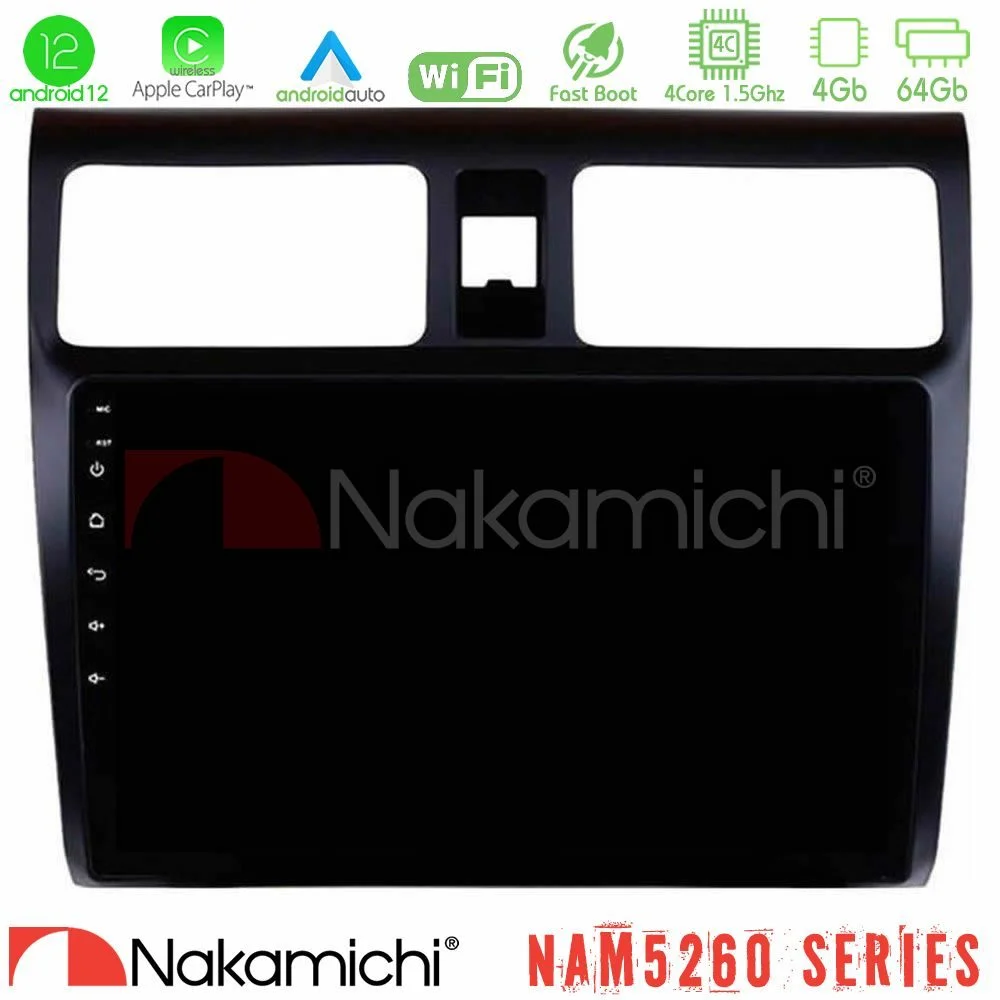 Φωτογραφία προϊόντος: Nakamichi NAM5260 Series 4Core Android12 4+64GB Suzuki Swift 2005-2010 Navigation Multimedia Tablet 10 Με Carplay & Android Auto