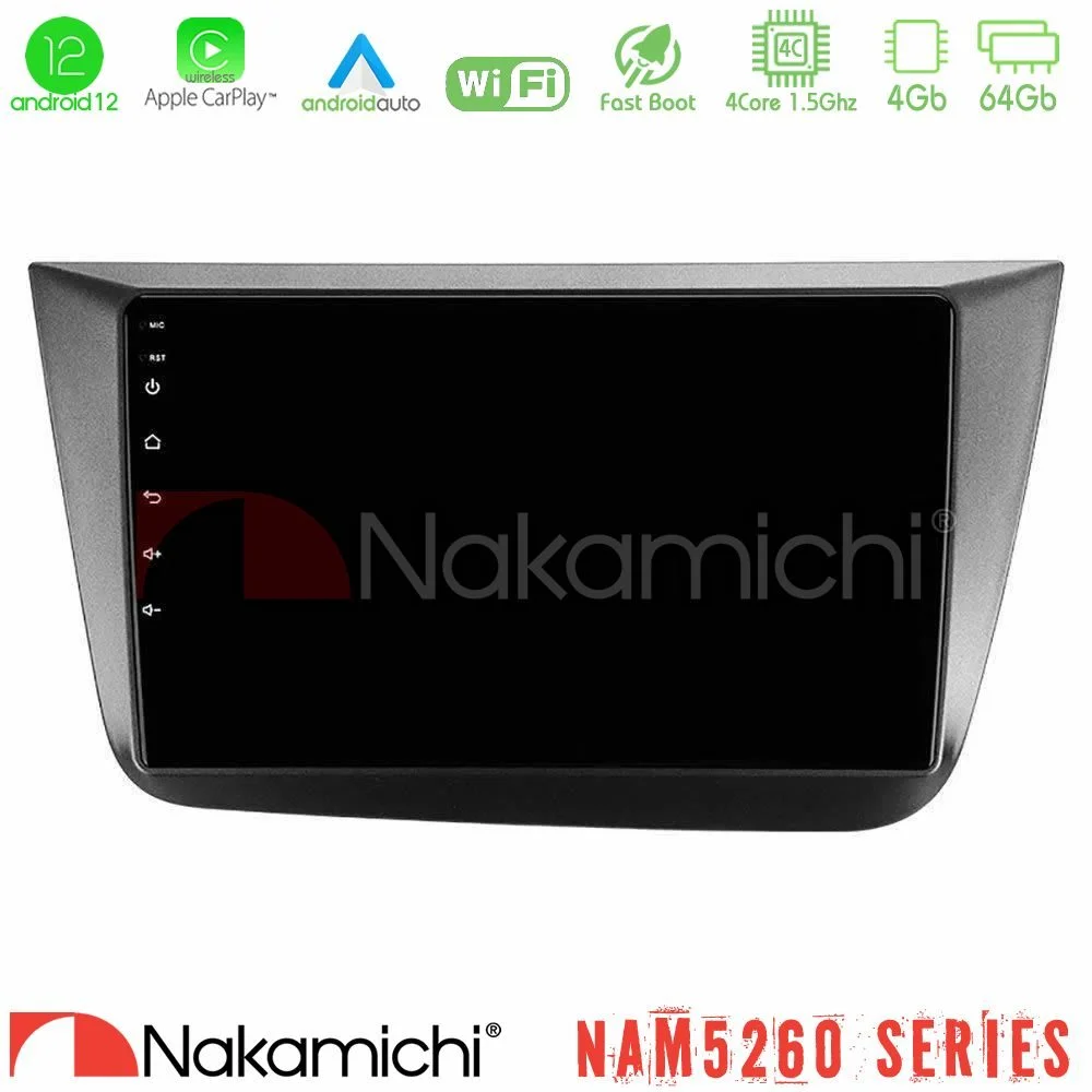 Φωτογραφία προϊόντος: Nakamichi NAM5260 Series 4Core Android12 4+64GB Seat Altea 2004-2015 Navigation Multimedia Tablet 9 Με Carplay & Android Auto