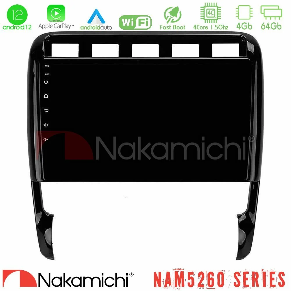 Φωτογραφία προϊόντος: Nakamichi NAM5260 Series 4Core Android12 4+64GB Porsche Cayenne 2003-2010 Navigation Multimedia Tablet 9 Με Carplay & Android Auto