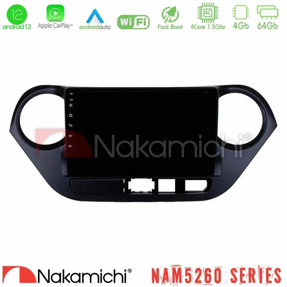 Φωτογραφία προϊόντος: Nakamichi NAM5260 Series 4Core Android12 4+64GB Hyundai i10 2014-2020 Navigation Multimedia Tablet 9 Με Carplay & Android Auto