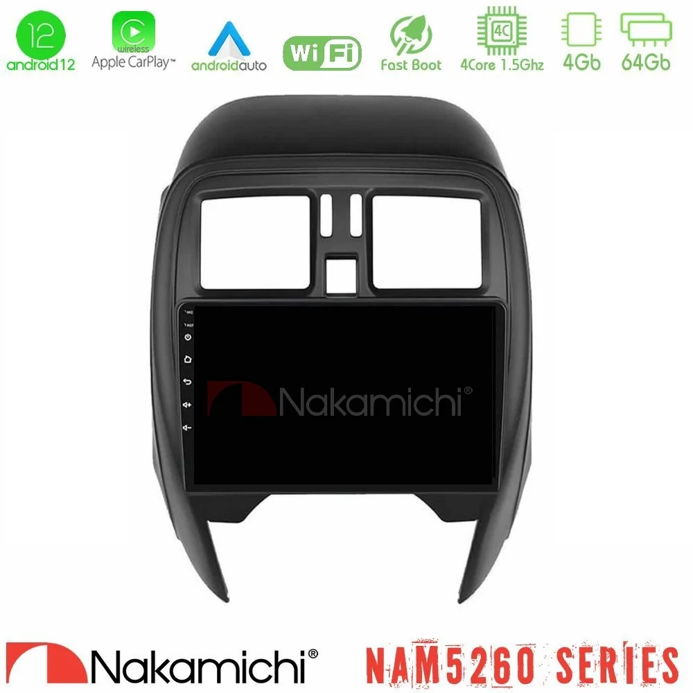 Φωτογραφία προϊόντος: Nakamichi NAM5260 Series 4Core Android12 4+64GB Nissan Micra 2013-2016 Navigation Multimedia Tablet 9 Με Carplay & Android Auto