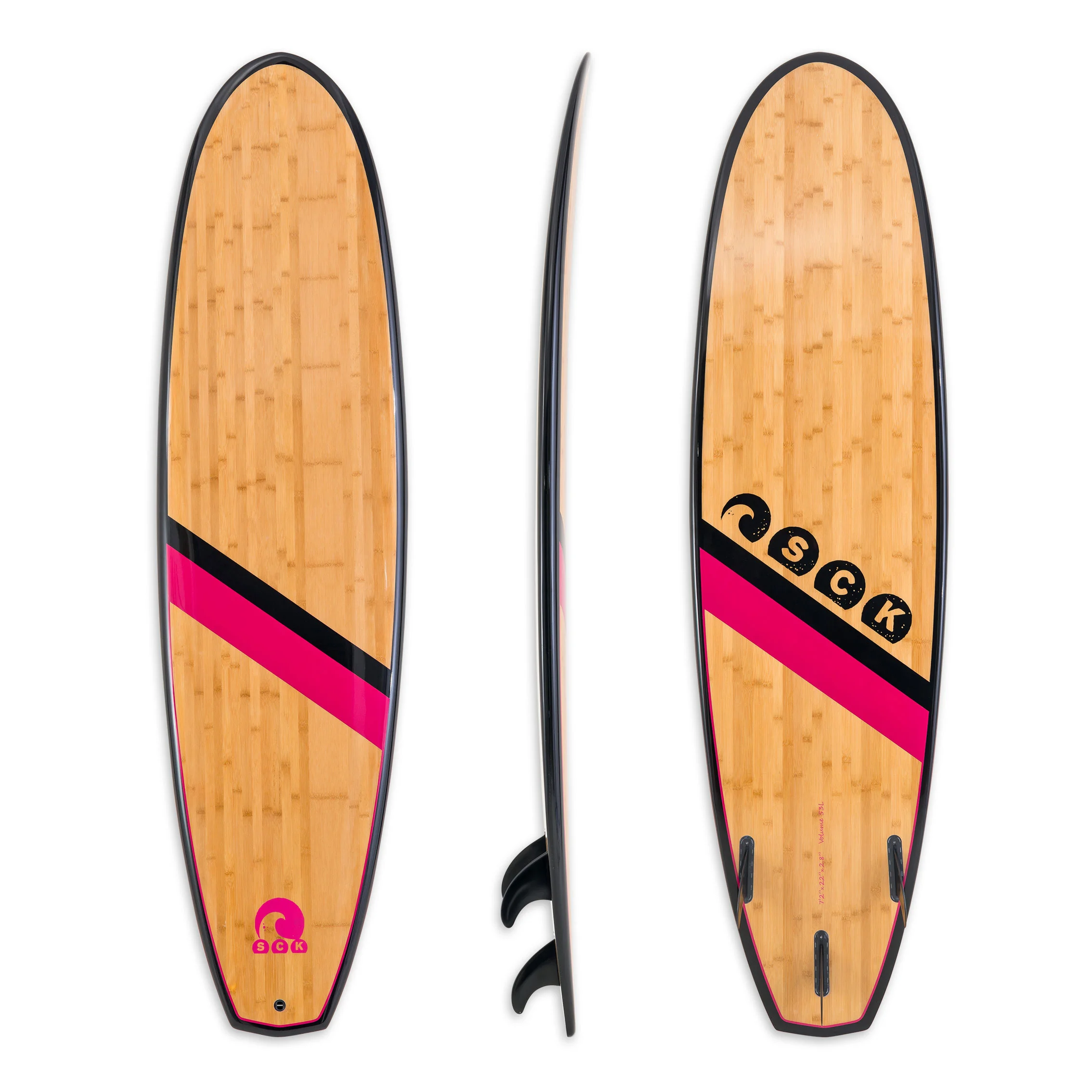 Φωτογραφία προϊόντος: Σανίδα surf EPX Bamboo 7’2″ Black-Ruby SCK