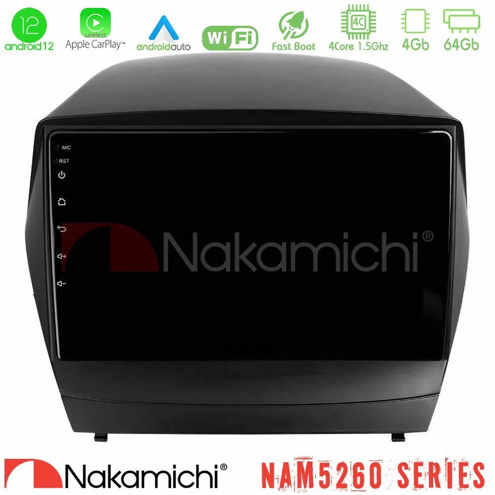 Φωτογραφία προϊόντος: Nakamichi NAM5260 Series 4Core Android12 4+64GB Hyundai IX35 Auto A/C Navigation Multimedia Tablet 9 Με Carplay & Android Auto