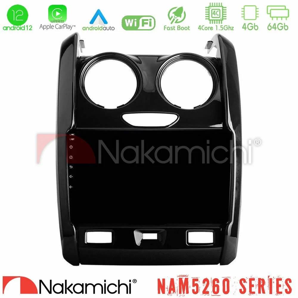 Φωτογραφία προϊόντος: Nakamichi NAM5260 Series 4Core Android12 4+64GB Dacia Duster 2014-2018 Navigation Multimedia Tablet 9 Με Carplay & Android Auto