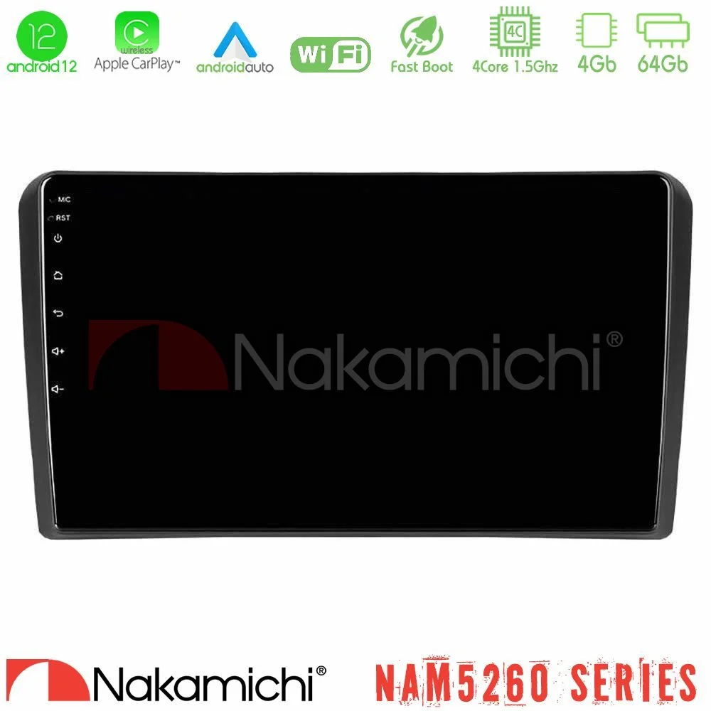Φωτογραφία προϊόντος: Nakamichi NAM5260 Series 4Core Android12 4+64GB Audi A3 8P Navigation Multimedia Tablet 9 Με Carplay & Android Auto