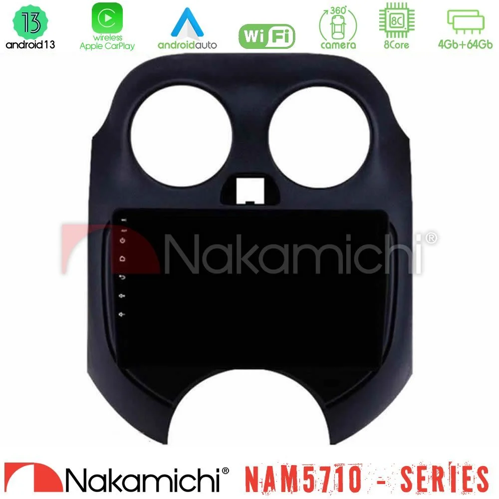 Φωτογραφία προϊόντος: Nakamichi NAM5710 Series 8Core Android13 4+64GB Nissan Micra 2011-2014 Navigation Multimedia Tablet 9