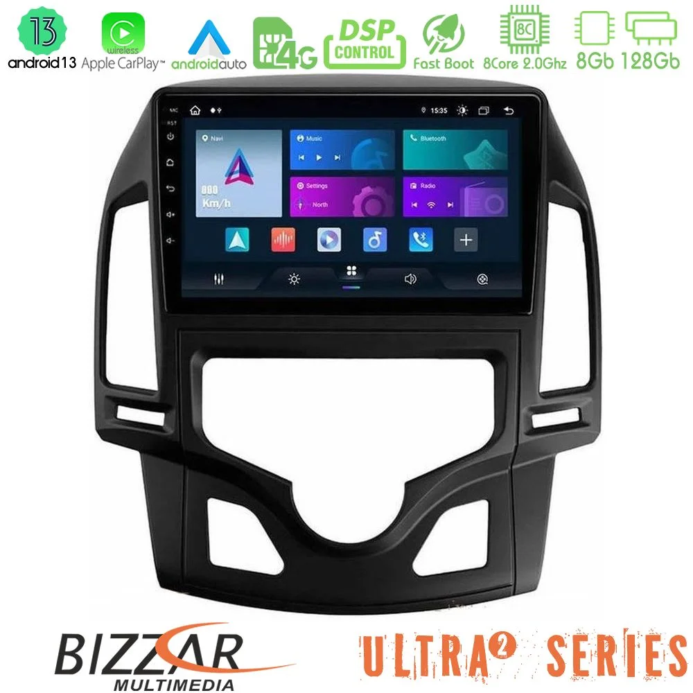 Φωτογραφία προϊόντος: Bizzar Ultra Series Hyundai i30 2007-2012 Auto A/C 8core Android13 8+128GB Navigation Multimedia Tablet 9