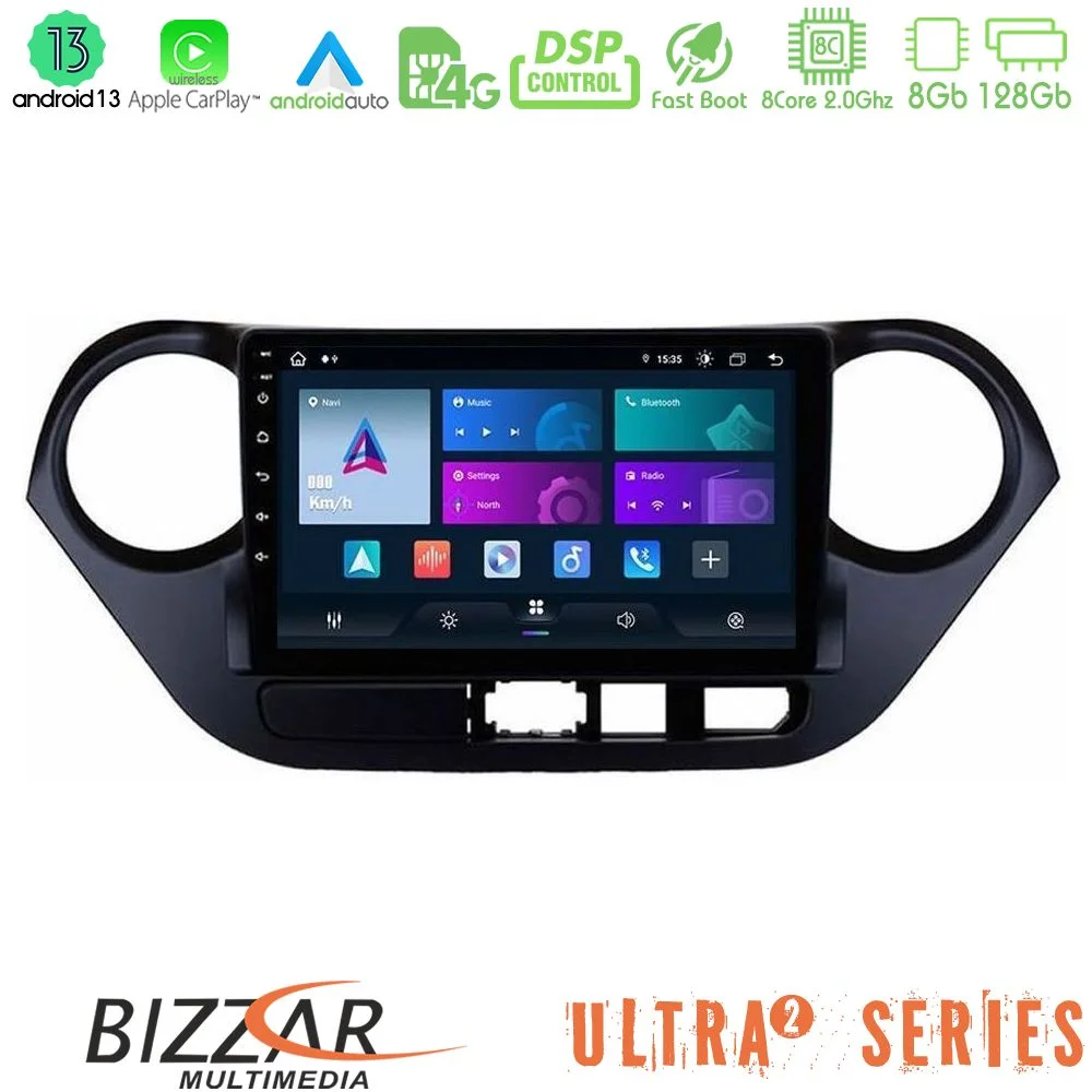Φωτογραφία προϊόντος: Bizzar Ultra Series Hyundai i10 2014-2020 8core Android13 8+128GB Navigation Multimedia Tablet 9