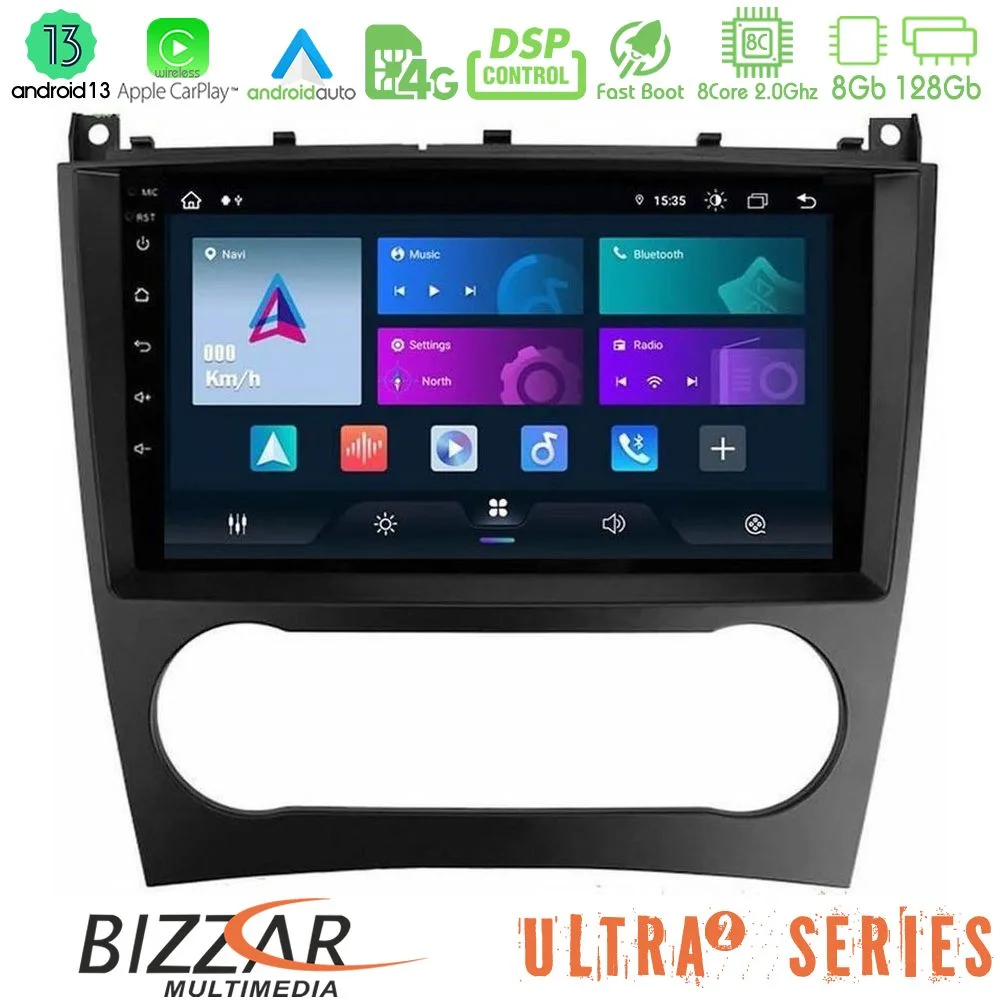 Φωτογραφία προϊόντος: Bizzar Ultra Series Mercedes W203 Facelift 8core Android13 8+128GB Navigation Multimedia Tablet 9