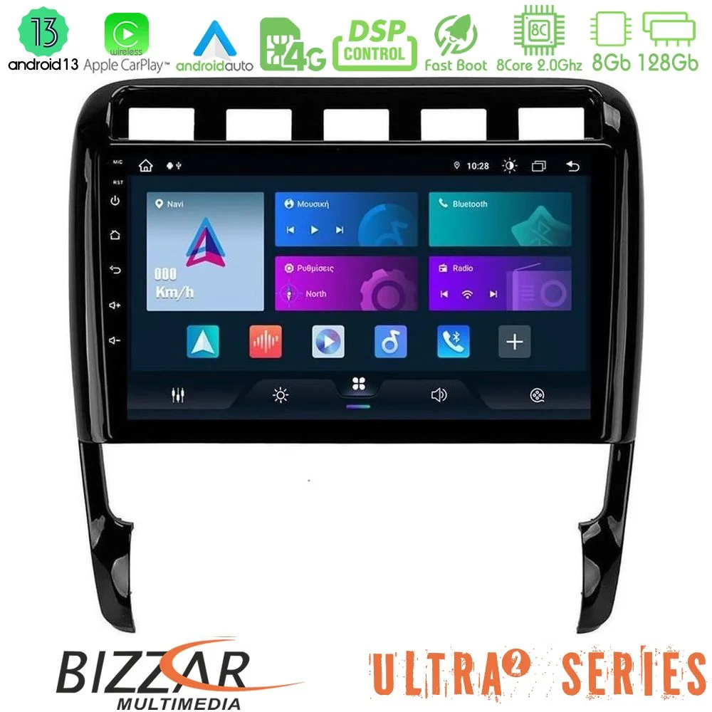 Φωτογραφία προϊόντος: Bizzar Ultra Series Porsche Cayenne 2003-2010 8core Android13 8+128GB Navigation Multimedia Tablet 9