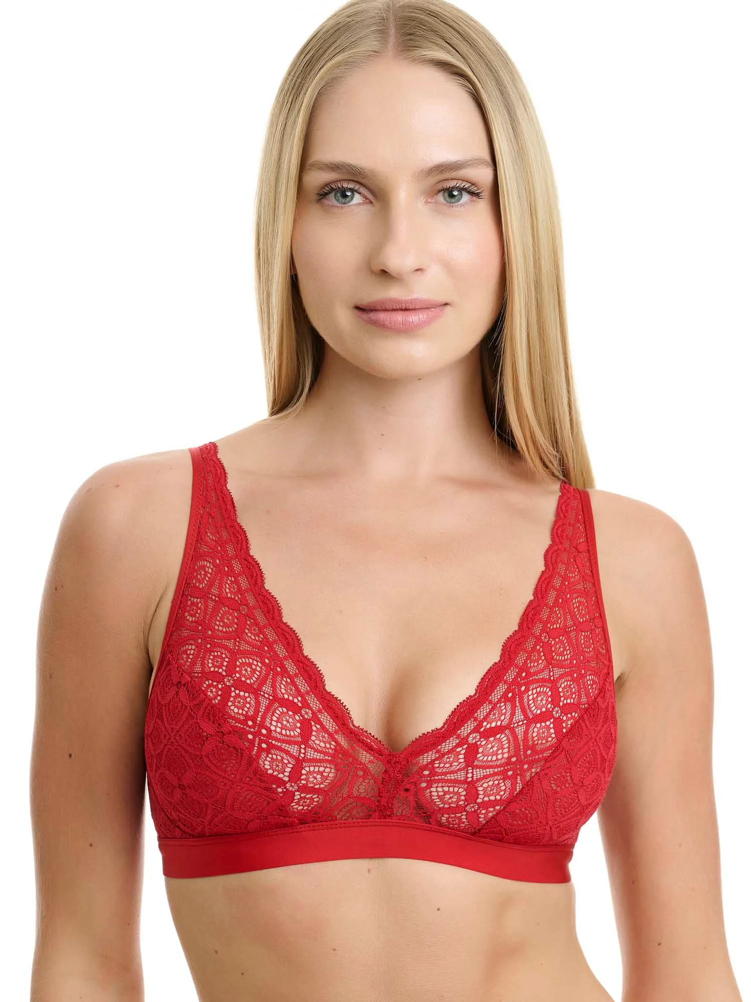 Φωτογραφία προϊόντος: Walk Κόκκινο Bralette με Δαντέλα χωρίς Ενίσχυση - L