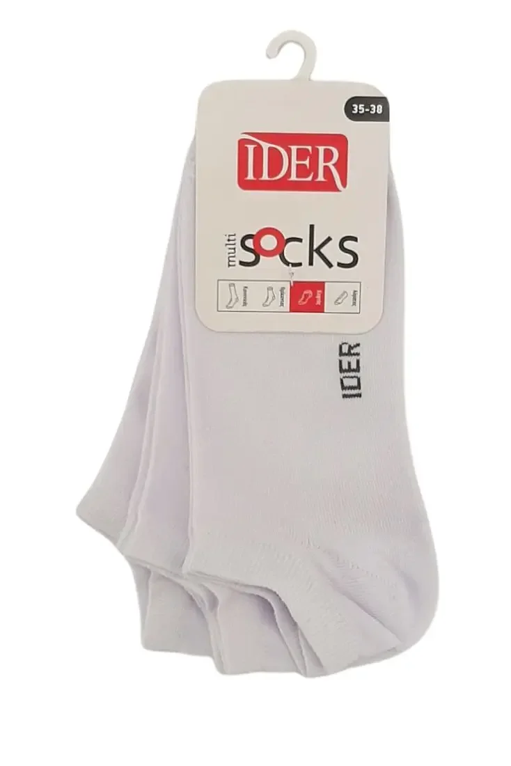 Φωτογραφία προϊόντος: IDER Λευκές Unisex Κοντές Βαμβακερές Κάλτσες - 35 - 38