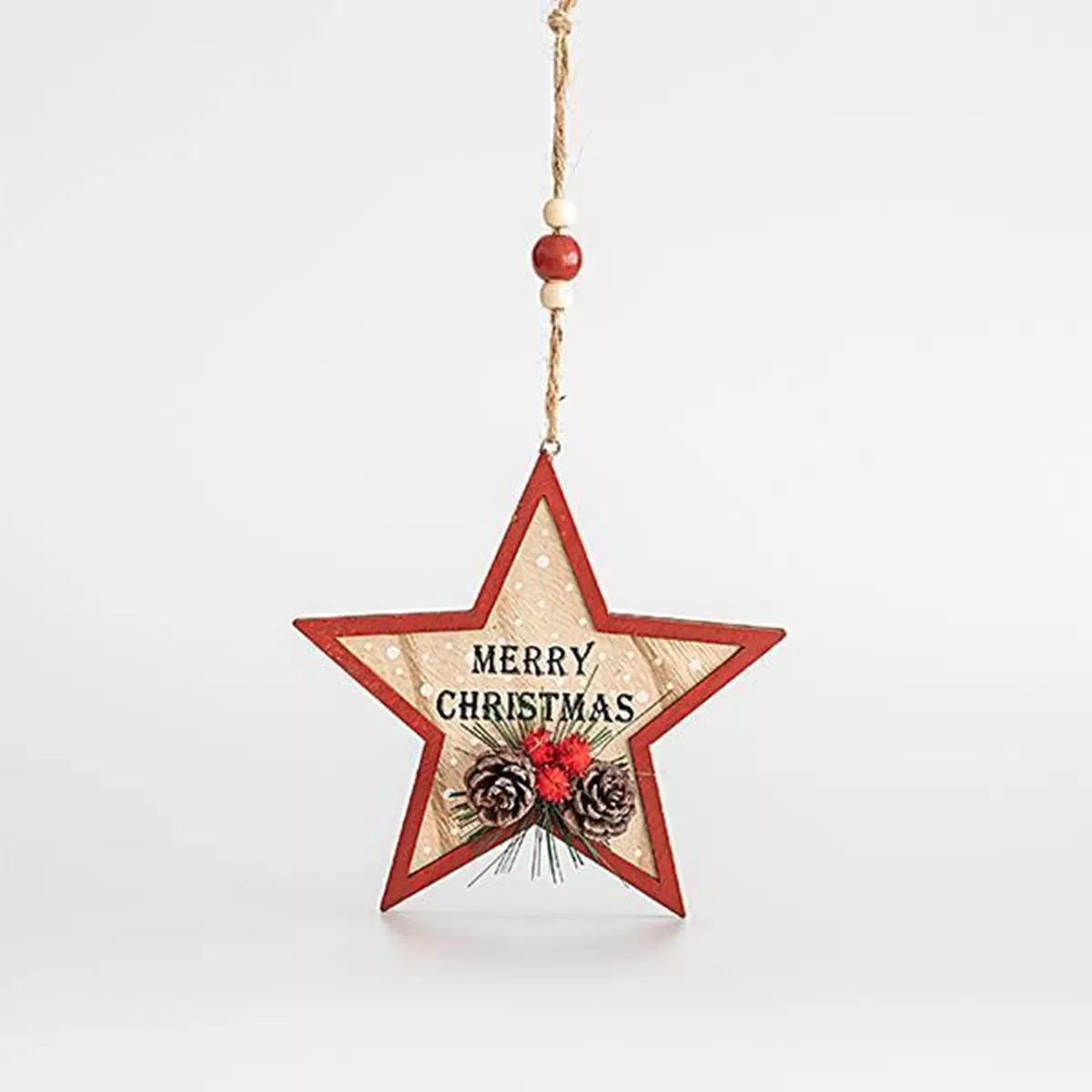Φωτογραφία προϊόντος: Beauty Home ΞΥΛΙΝΟ ΑΣΤΕΡΑΚΙ, MERRY CHRISTMAS, 15,5x1cm