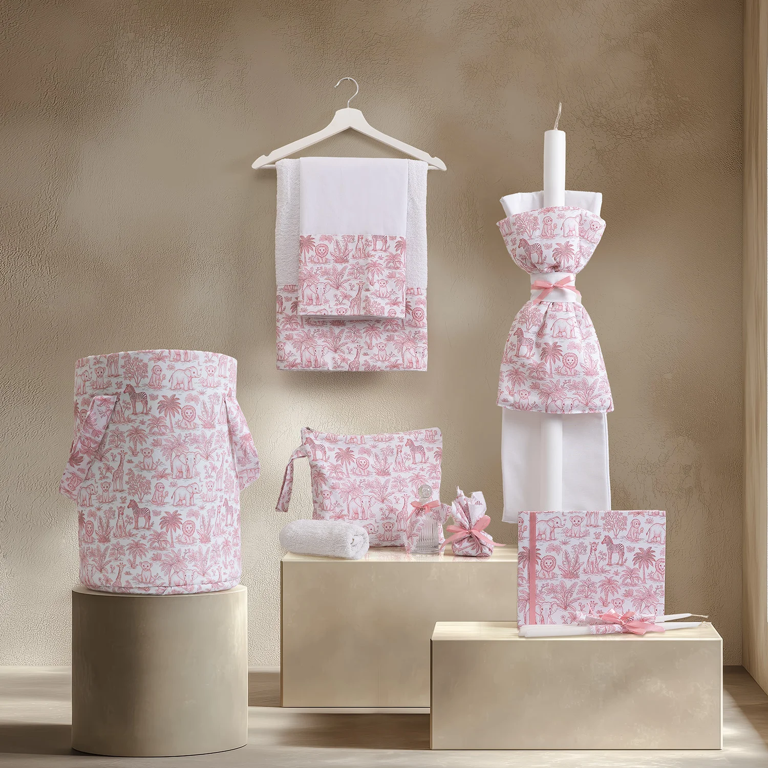 Φωτογραφία προϊόντος: Beauty Home ΣΕΤ ΒΑΠΤΙΣΗΣ Παιδικά Ζώα της Ζούγκλας Βυσσινί