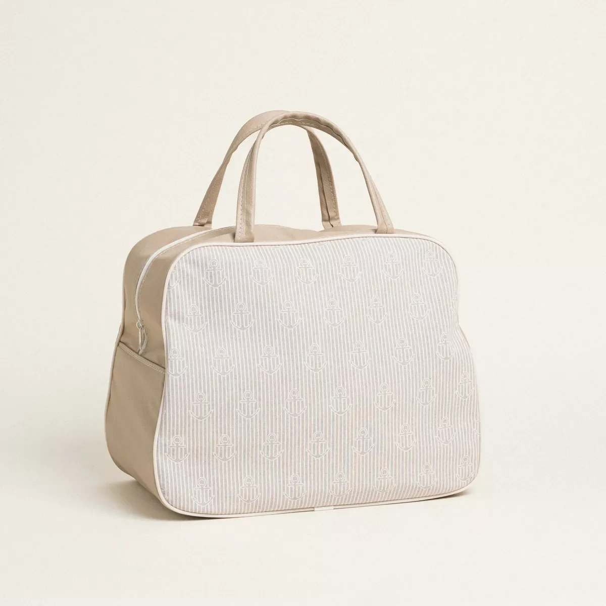 Φωτογραφία προϊόντος: Beauty Home Τσάντα Χειρός 35x40x23cm Αγκυρα Ριγέ Μπεζ