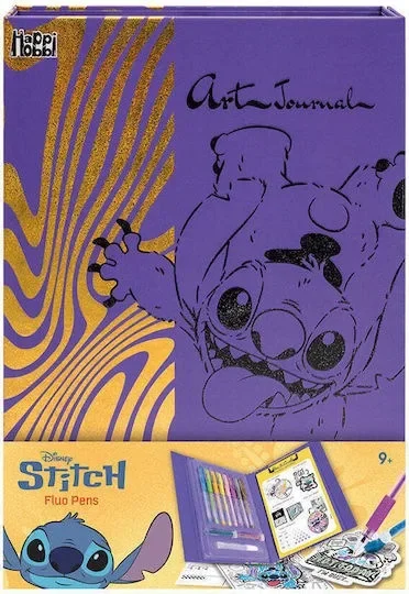 Φωτογραφία προϊόντος: AS COMPANY HAPPIHOBBI ART JOURNAL FLUO ΣΤΥΛΟ DISNEY STITCH