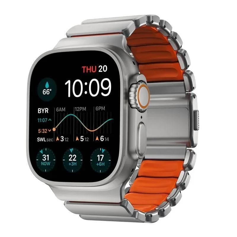 Φωτογραφία προϊόντος: GR Nomad Stratos Band Natural Titanium Ultra Orange 45/46/49mm έως 12 άτοκες δόσεις ή 24 δόσεις