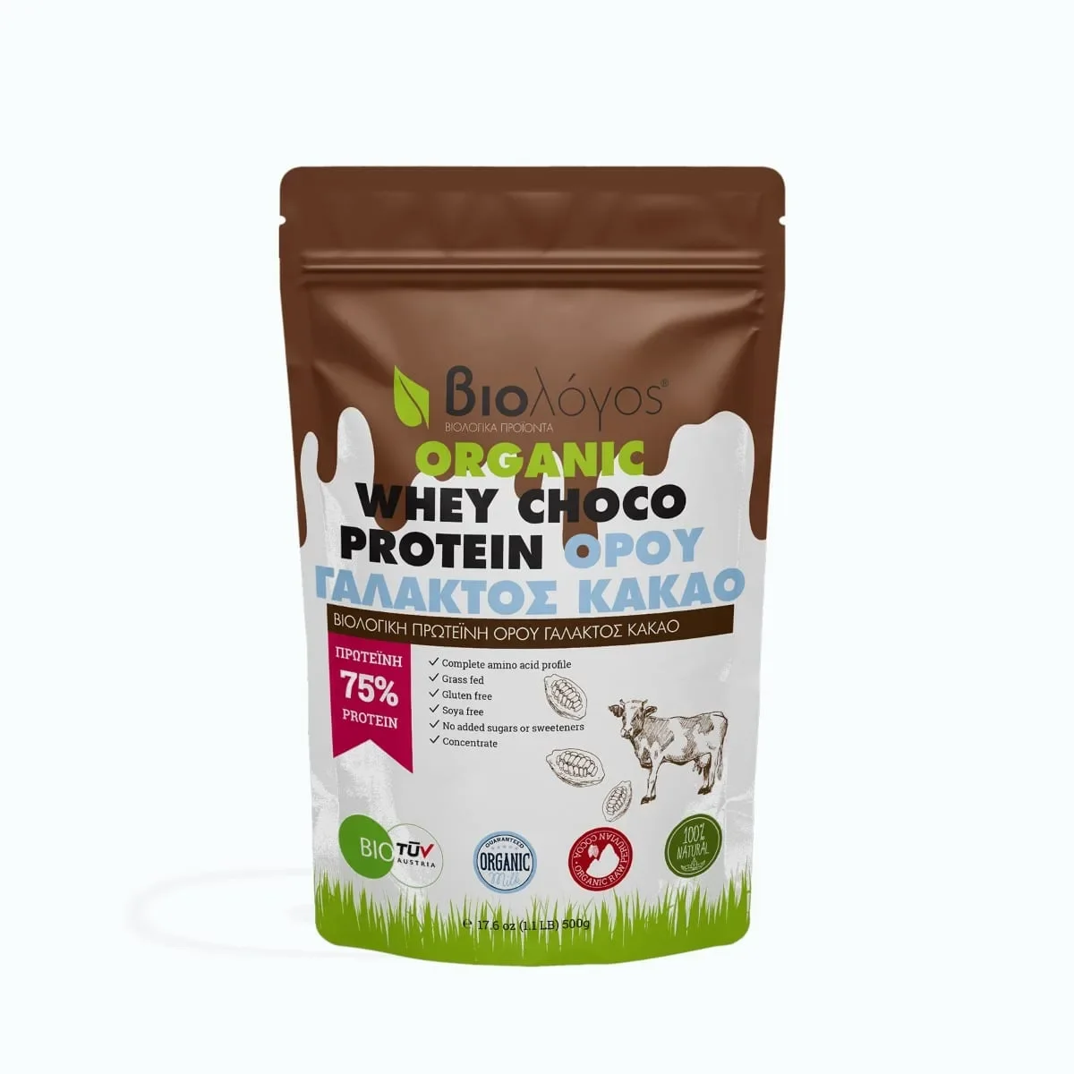 Φωτογραφία προϊόντος: GR Βιολόγος Πρωτεΐνη Whey Ορού Γάλακτος Σοκολάτα - 75% 500g έως 12 άτοκες δόσεις ή 24 δόσεις