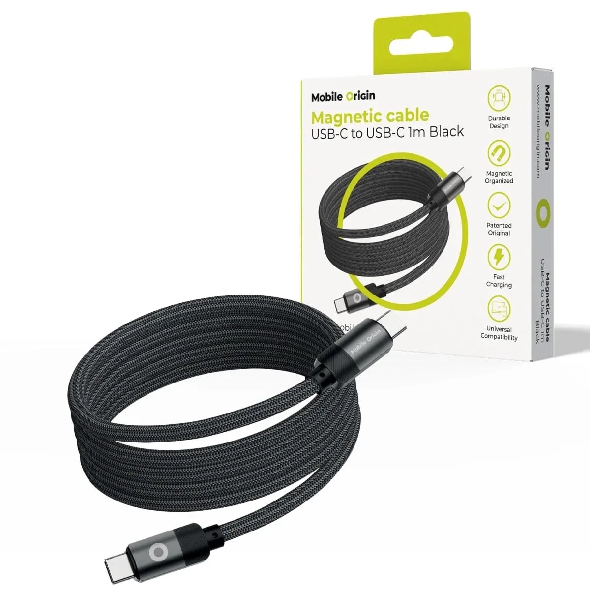 Φωτογραφία προϊόντος: GR Mobile Origin Magnetic Cable USB-C to USB-C 1m Black Original έως 12 άτοκες δόσεις ή 24 δόσεις