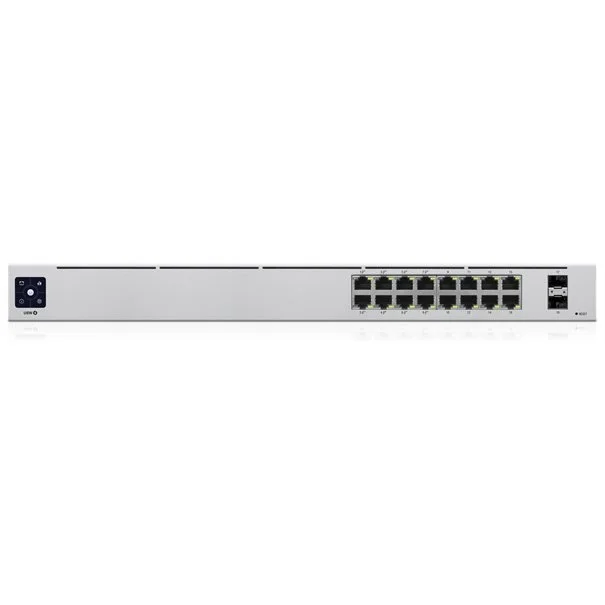 Φωτογραφία προϊόντος: Ubiquiti Networks Ubiquiti Switch UniFi 16xRJ45 GBit/2xSFP Managed 8xPoE 42W Gen2 19" Rack-Mountable, Fanless, 1,3" Touchscreen