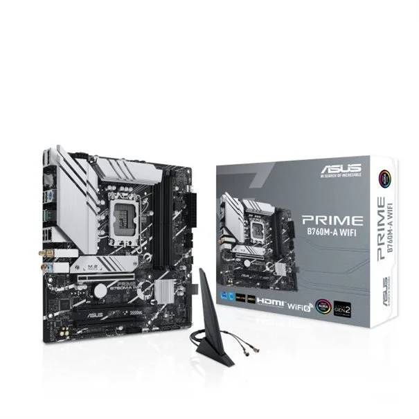 Φωτογραφία προϊόντος: Asustek ASUS PRIME B760M-A WIFI S1700/DDR5/2xHDMI-1xDP/µATX Optional: 1x COM, 1x LPT