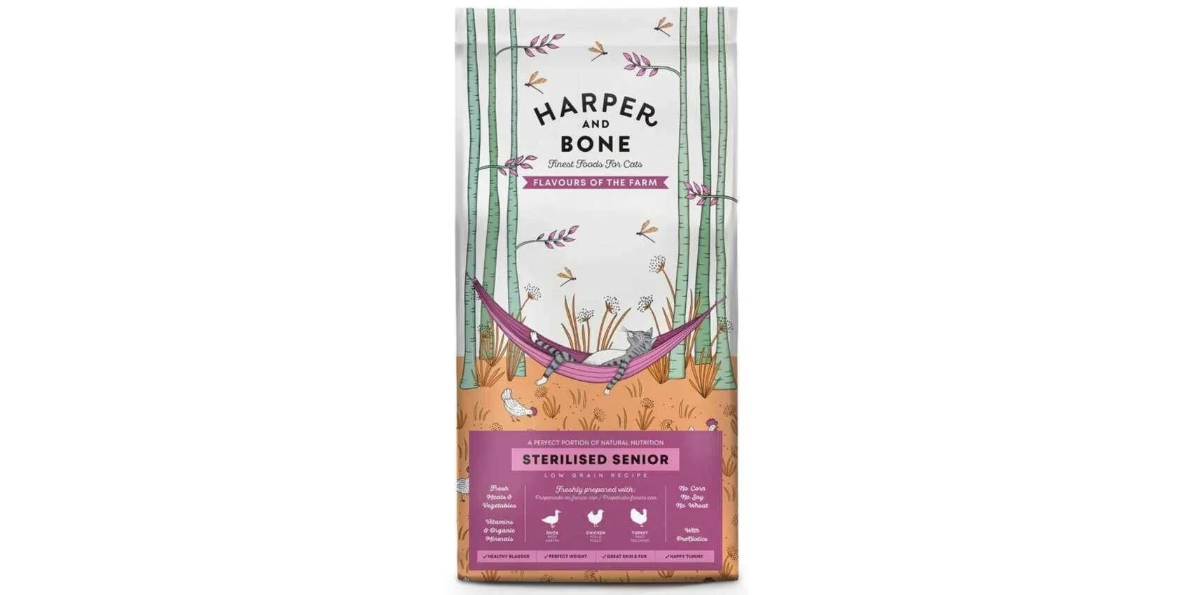 Φωτογραφία προϊόντος: Harper and Bone Flavours Of The Farm Ξηρά Τροφή για Ηλικιωμένες Στειρωμένες Γάτες με Γαλοπούλα / Κοτόπουλο / Πάπια 2kg