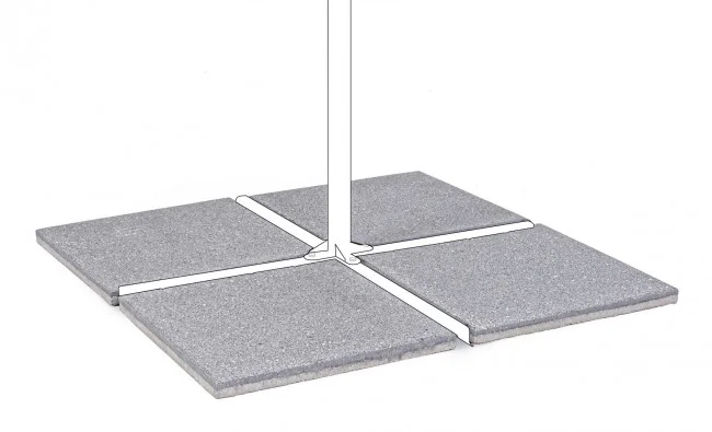 Φωτογραφία προϊόντος: Βάση Ομπρέλας Set4 "GREY CEMEN"T 50X50 20kg 50x50x3.7cm (Bizzotto) (BZ-0795658)