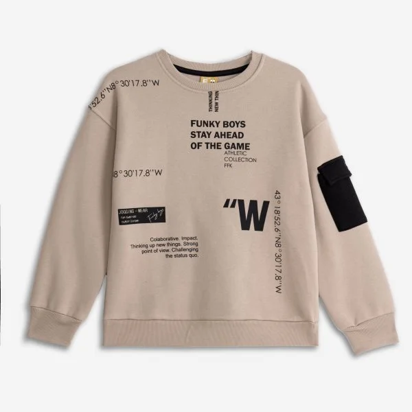 Φωτογραφία προϊόντος: Παιδική μπλούζα for Funky Kids αγόρι 6-16 ετών 225-192103-1 Μπεζ